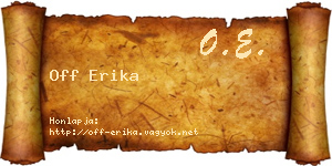 Off Erika névjegykártya